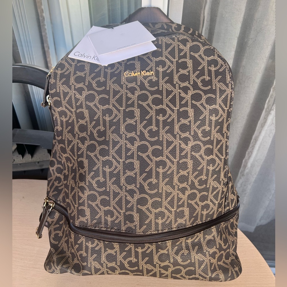 Calvin Klein Monogram Brown Backpack